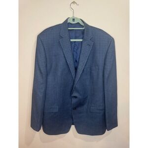 Lauren Ralph Lauren Men's Blazer Blue Black Checked 48L Silk Wool